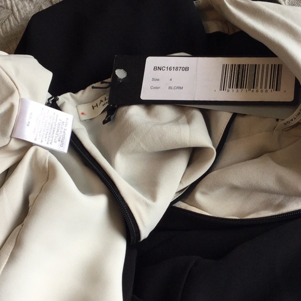 HALSTONHigh Neck Drape Gown with Ruching - Picture 7 of 8
